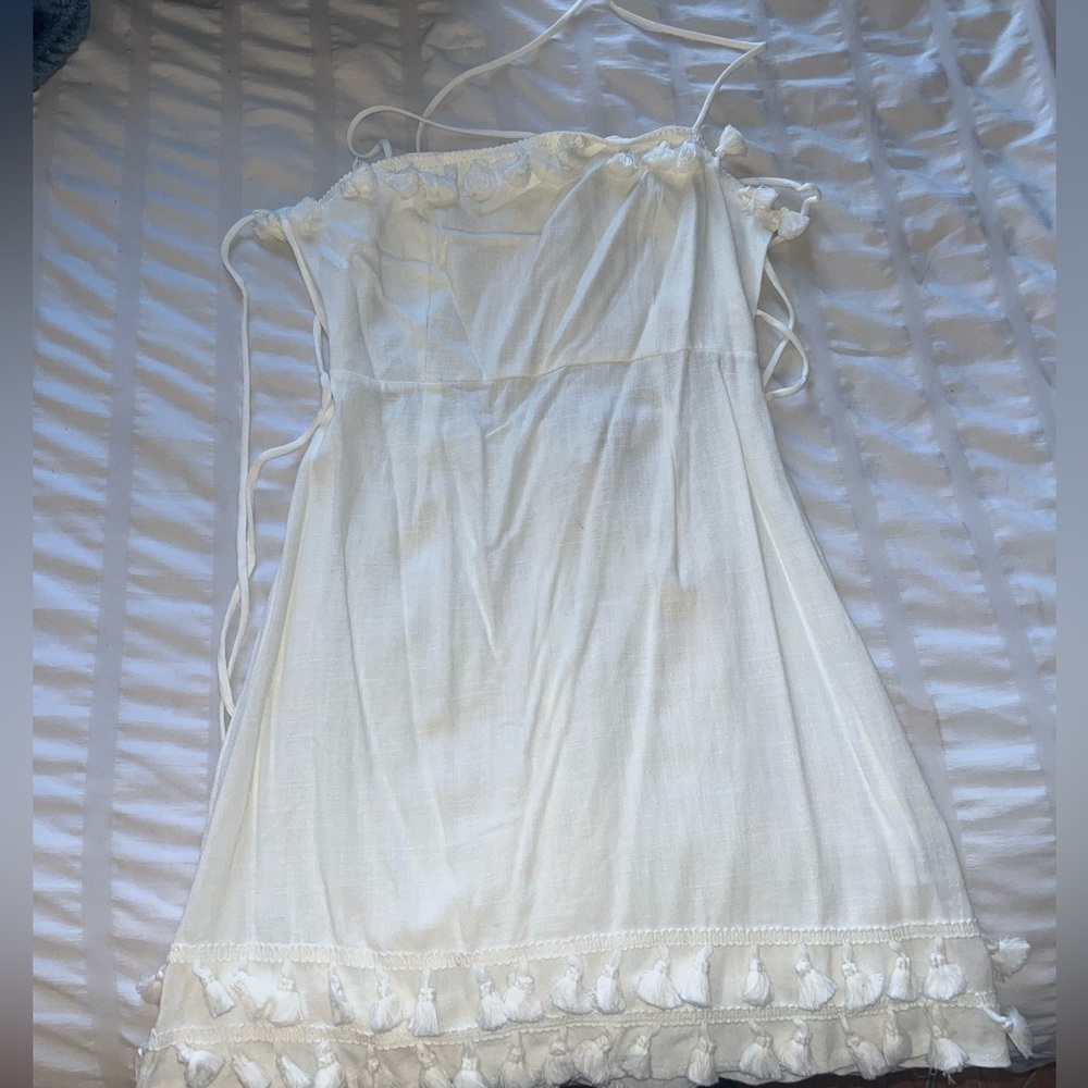 Princess Polly, white tassel dress